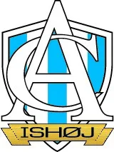 برچسب آبی و سفید با نوشته 'ISHOJ'
