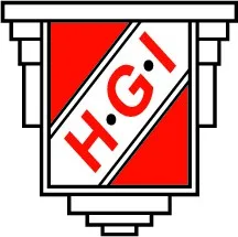 برچسب قرمز و سفید با نوشته 'HGI'