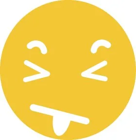 عکس صورت زرد با چشمان بسته و زبان خارج شده
