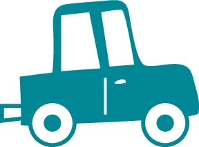طراحی ساده ماشین آبی تل