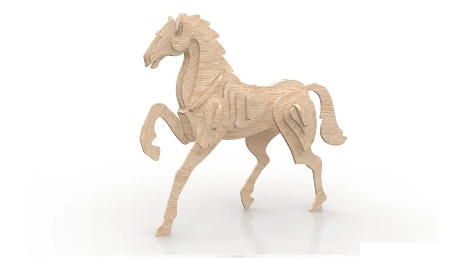 مجسمه چوبی سه بعدی اسب