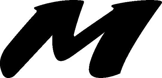 شکل سیاه 'M' انتزاعی