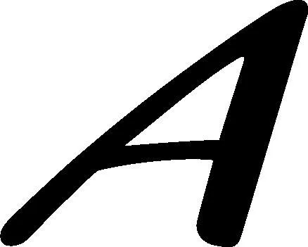 حرف A منحنی