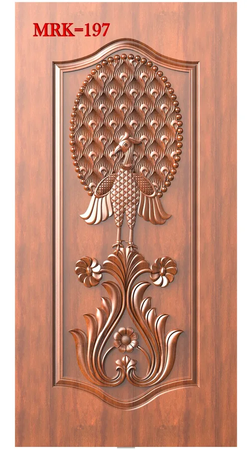 دروازه چوبی طاووسی و گلی