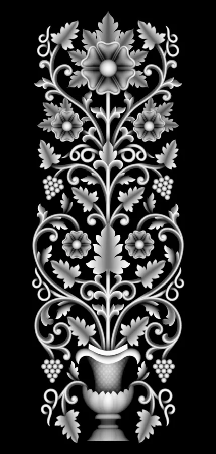 گلدان گل و انگور