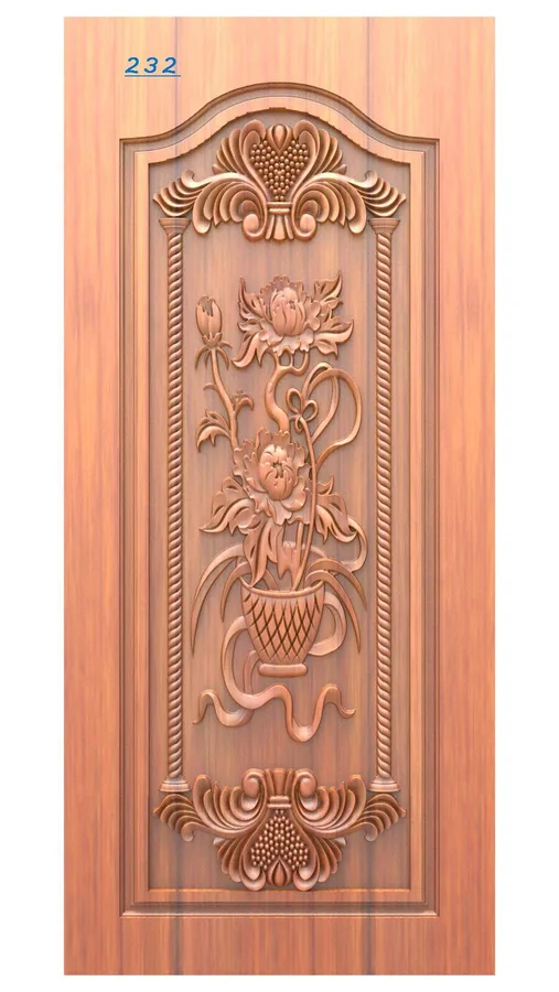 دروازه چوبی با طرح گل