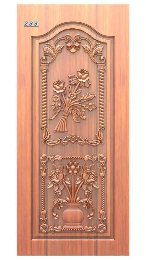 دروازه چوبی با طرح گل