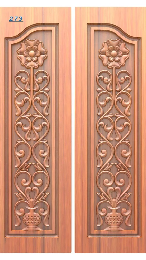 دروازه چوبی گل و پیچی