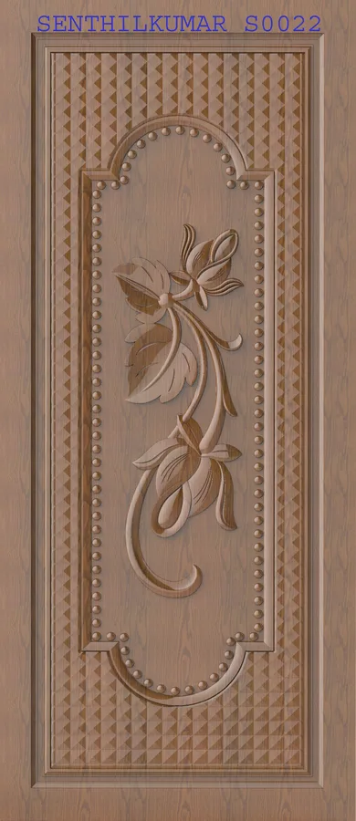 دروازه چوبی با طرح گل