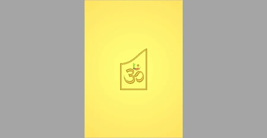 مربع طلایی با نماد اوم