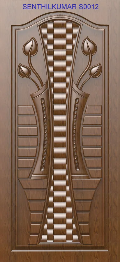 مدل درب چوبی گل هندسی