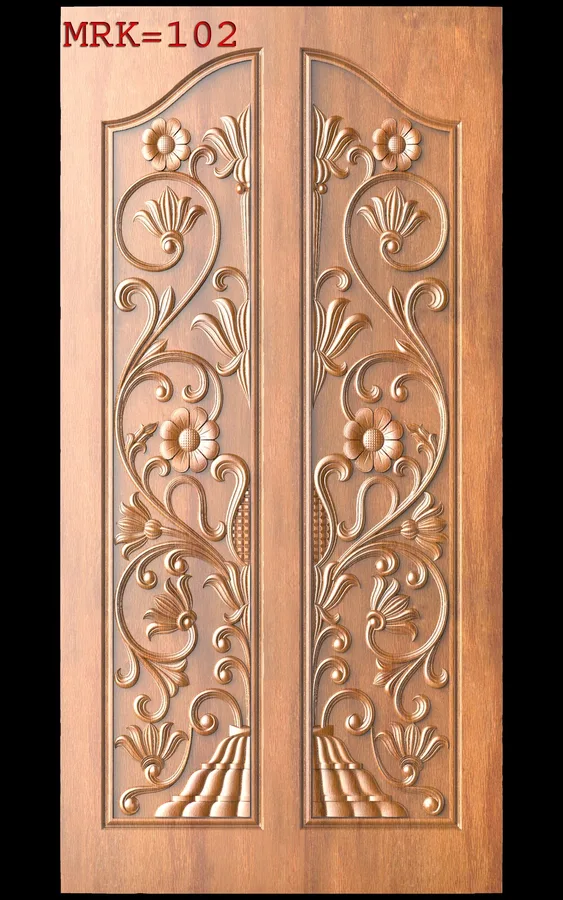 دروازه چوبی گل و پیچی