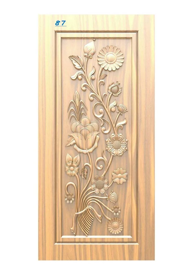 دروازه چوبی با طرح گل