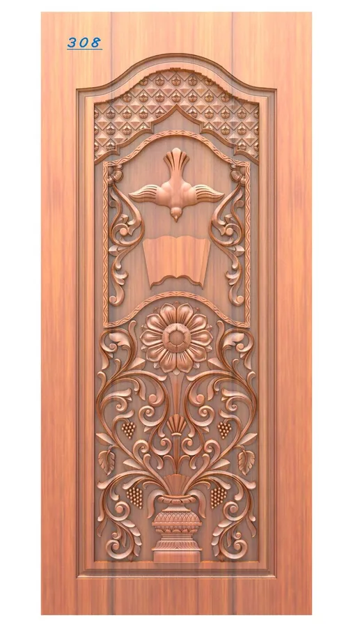دروازه چوبی گل و پرنده