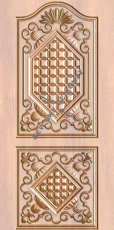 پنجره چوبی هندسی