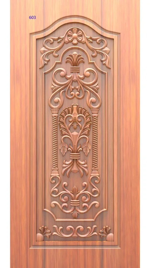 دروازه چوبی با طرح گل