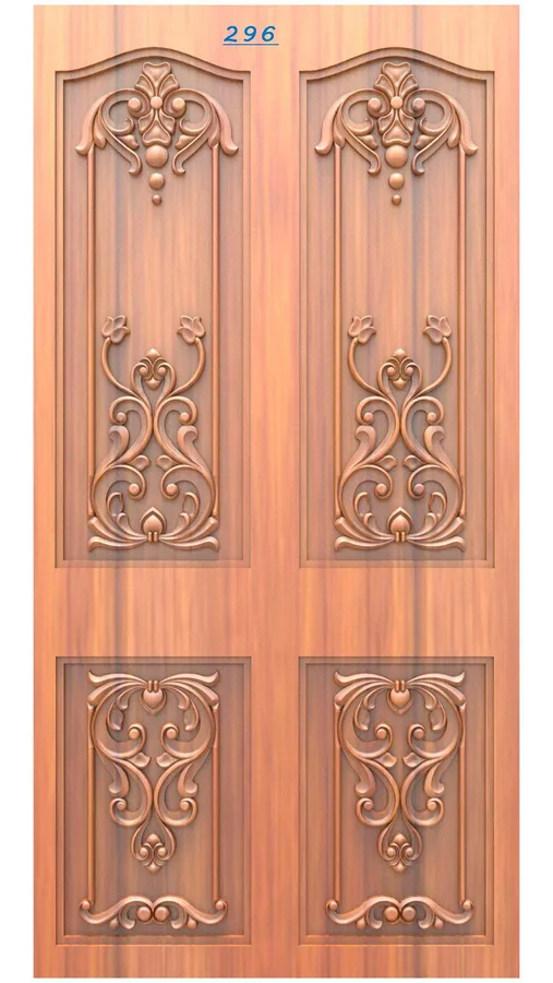 دروازه چوبی با طرح گل