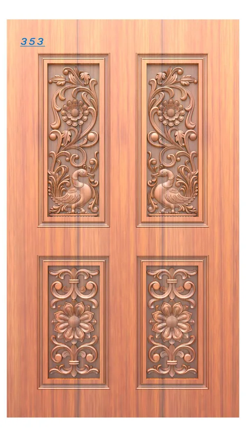 دروازه چوبی گل و پرنده
