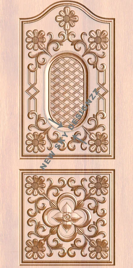 پنجره چوبی تزئینی گلی
