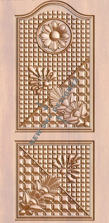 دروازه چوبی با طرح گل