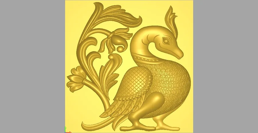 طوطی طلایی و گل موتیف