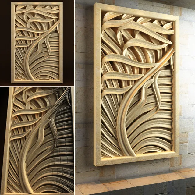 طراحی بلوک چوبی برگ‌دار