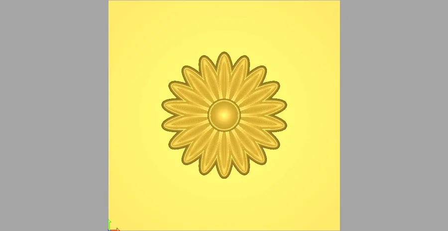 نمایش گل خورشیدی بر روی زمینه زرد