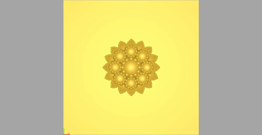 نماد گل فراکتالی طلایی