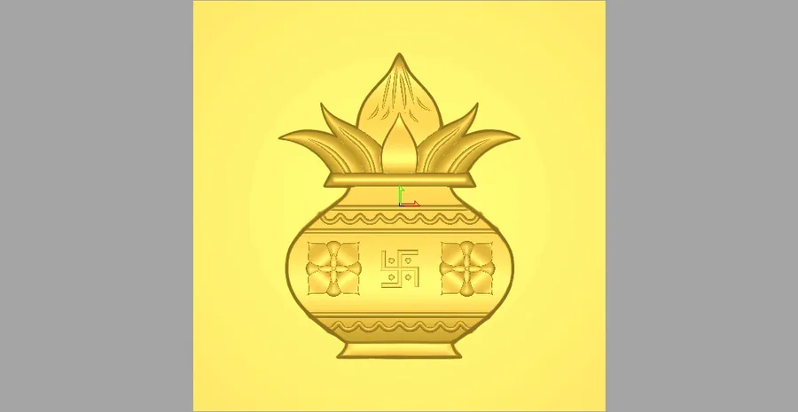 گلدان طلا با شکوفه لاله