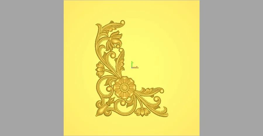 گوشه‌ای طرح گلی طلایی