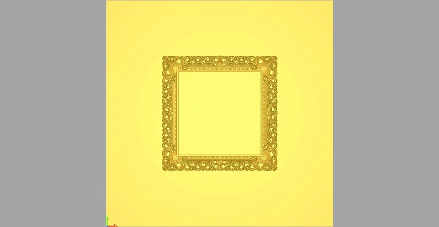 چهارچوب طلایی روی زمینه زرد
