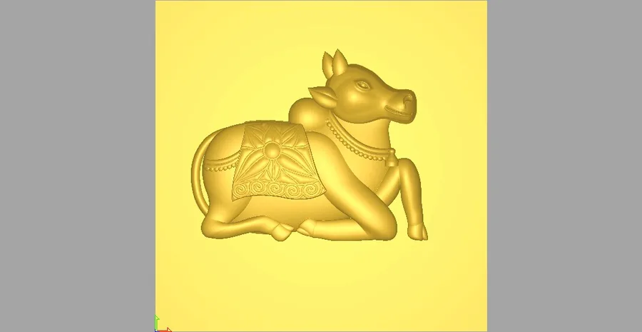 مجسمه گاو طلایی با گره زیبا