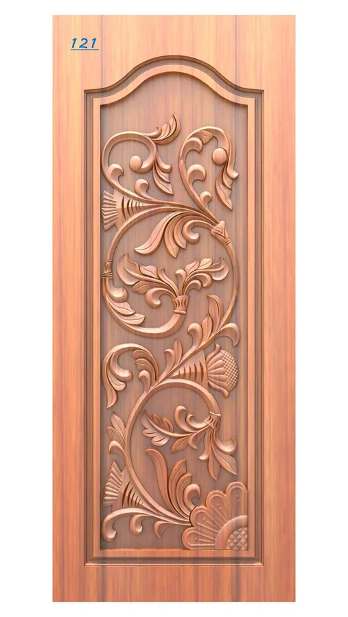 دروازه چوبی با طرح گل