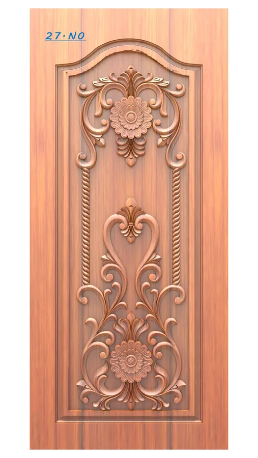 دروازه چوبی با طرح گل