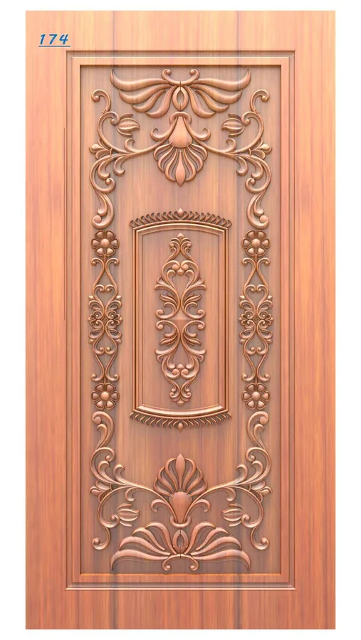 دروازه چوبی گل و هندسی