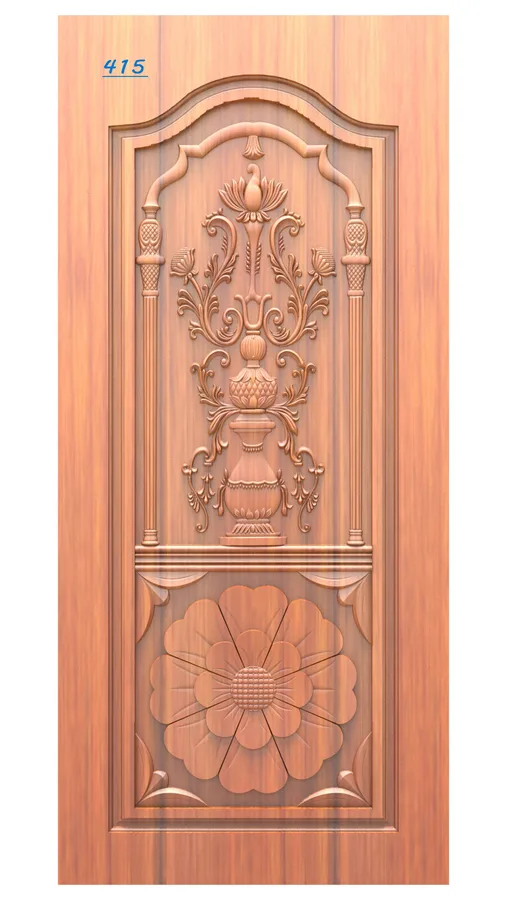 دروازه چوبی با طرح گل