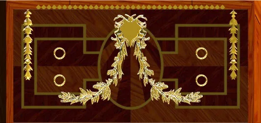 پنجره چوبی طلا و پیچ‌ها