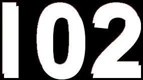 شماره سفید ۱۰۲ روی زمینه سیاه