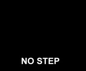 نقشه ساده سیاه با نوشته سفید 'NO STEP'