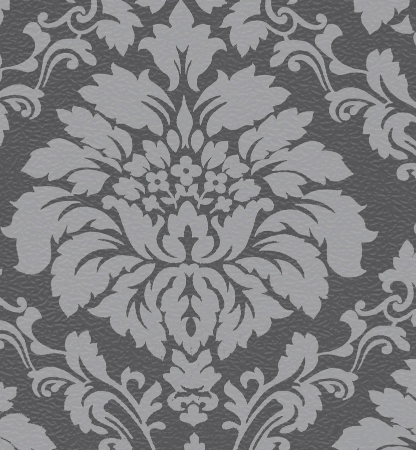 طرح داماسک گلدار خاکستری