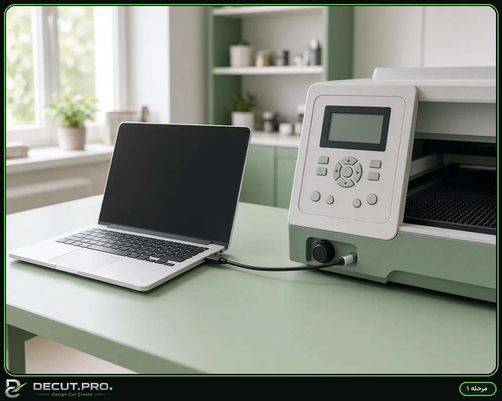 اتصال دستگاه با کابل USB به لپ‌تاپ
