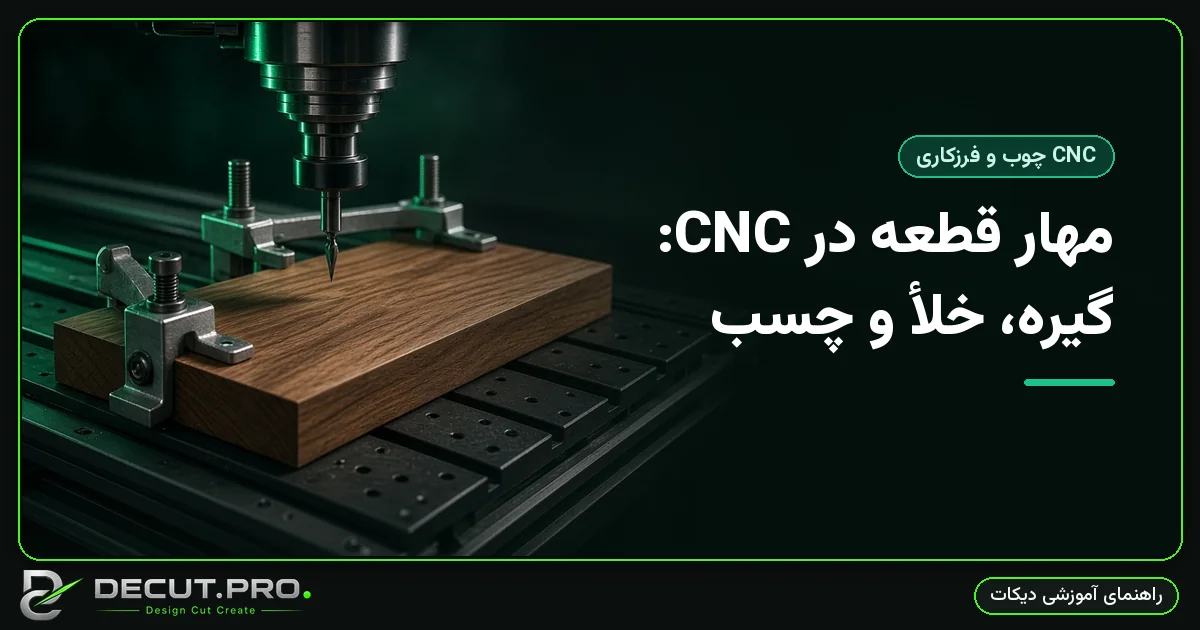مهار قطعه در CNC: گیره، خلأ و چسب