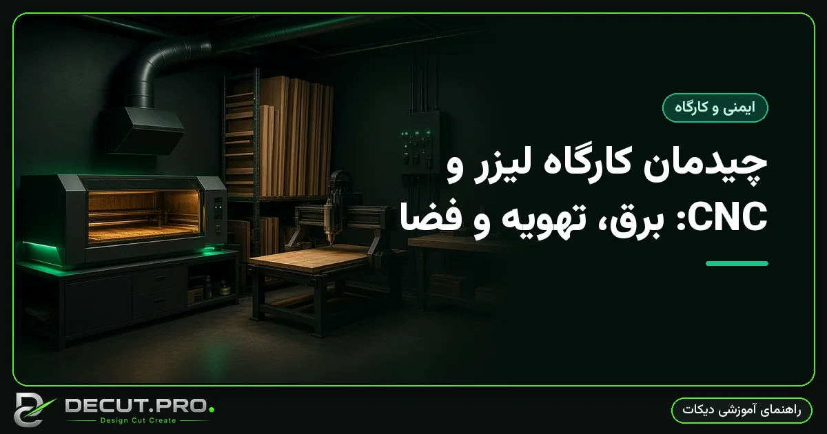 چیدمان کارگاه لیزر و CNC: برق، تهویه و فضا